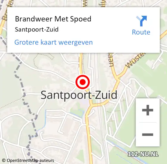 Locatie op kaart van de 112 melding: Brandweer Met Spoed Naar Santpoort-Zuid op 20 mei 2024 10:55