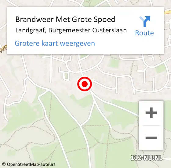 Locatie op kaart van de 112 melding: Brandweer Met Grote Spoed Naar Landgraaf, Burgemeester Custerslaan op 20 mei 2024 10:58