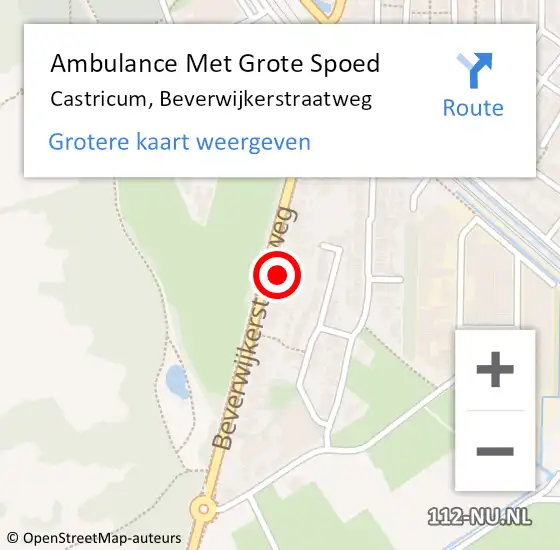 Locatie op kaart van de 112 melding: Ambulance Met Grote Spoed Naar Castricum, Beverwijkerstraatweg op 20 mei 2024 11:18