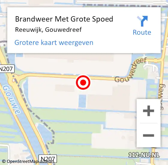 Locatie op kaart van de 112 melding: Brandweer Met Grote Spoed Naar Reeuwijk, Gouwedreef op 20 mei 2024 12:42