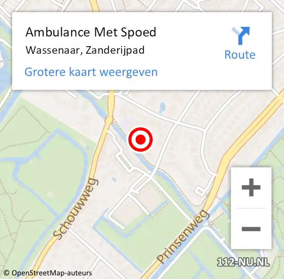 Locatie op kaart van de 112 melding: Ambulance Met Spoed Naar Wassenaar, Zanderijpad op 20 mei 2024 12:45