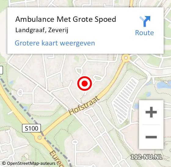 Locatie op kaart van de 112 melding: Ambulance Met Grote Spoed Naar Landgraaf, Zeverij op 6 oktober 2014 15:20