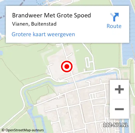 Locatie op kaart van de 112 melding: Brandweer Met Grote Spoed Naar Vianen, Buitenstad op 20 mei 2024 13:30