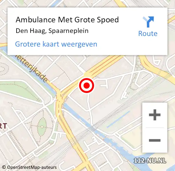 Locatie op kaart van de 112 melding: Ambulance Met Grote Spoed Naar Den Haag, Spaarneplein op 20 mei 2024 14:15