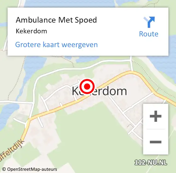 Locatie op kaart van de 112 melding: Ambulance Met Spoed Naar Kekerdom op 20 mei 2024 14:25