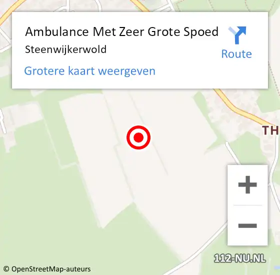 Locatie op kaart van de 112 melding: Ambulance Met Zeer Grote Spoed Naar Steenwijkerwold op 20 mei 2024 14:48