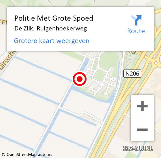 Locatie op kaart van de 112 melding: Politie Met Grote Spoed Naar De Zilk, Ruigenhoekerweg op 20 mei 2024 15:15