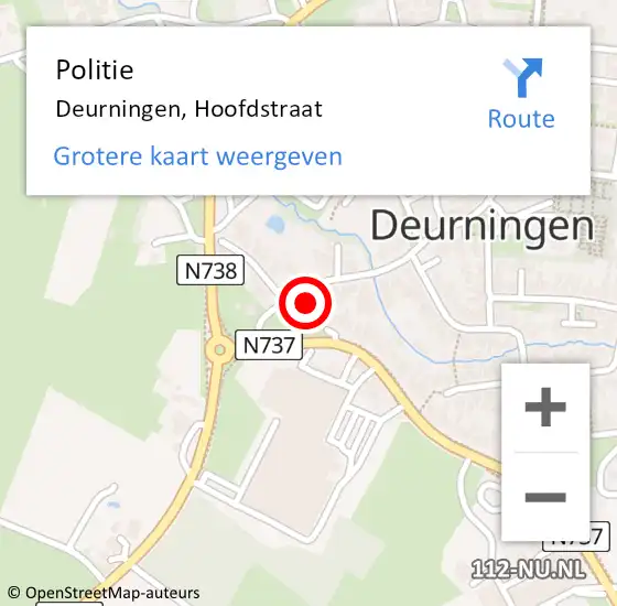 Locatie op kaart van de 112 melding: Politie Deurningen, Hoofdstraat op 20 mei 2024 15:20