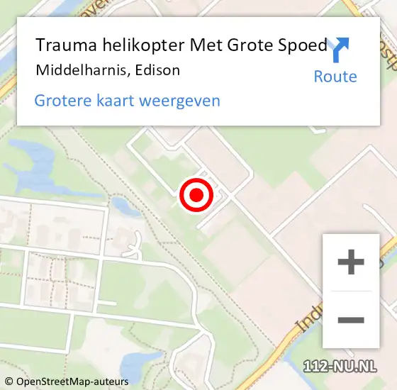 Locatie op kaart van de 112 melding: Trauma helikopter Met Grote Spoed Naar Middelharnis, Edison op 20 mei 2024 16:00