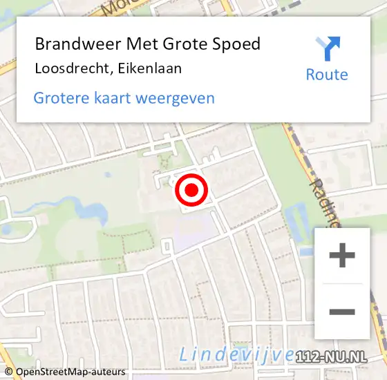 Locatie op kaart van de 112 melding: Brandweer Met Grote Spoed Naar Loosdrecht, Eikenlaan op 20 mei 2024 16:22