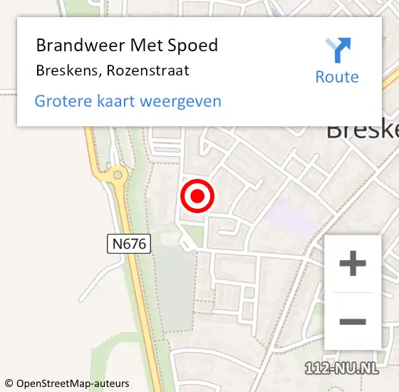 Locatie op kaart van de 112 melding: Brandweer Met Spoed Naar Breskens, Rozenstraat op 20 mei 2024 16:34