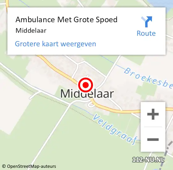 Locatie op kaart van de 112 melding: Ambulance Met Grote Spoed Naar Middelaar op 20 mei 2024 16:50