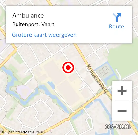 Locatie op kaart van de 112 melding: Ambulance Buitenpost, Vaart op 20 mei 2024 17:07