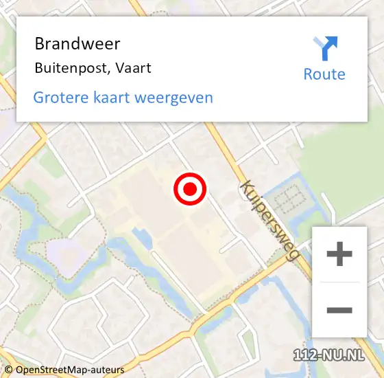 Locatie op kaart van de 112 melding: Brandweer Buitenpost, Vaart op 20 mei 2024 17:07