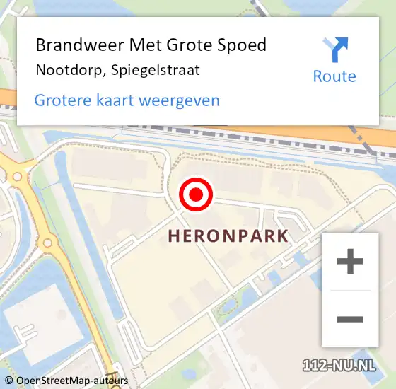 Locatie op kaart van de 112 melding: Brandweer Met Grote Spoed Naar Nootdorp, Spiegelstraat op 20 mei 2024 17:11