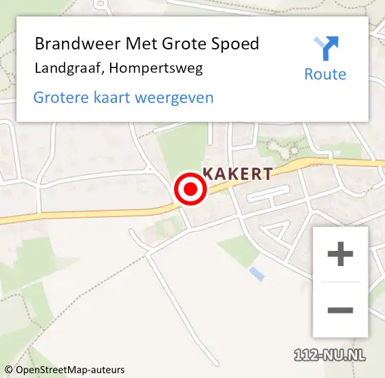 Locatie op kaart van de 112 melding: Brandweer Met Grote Spoed Naar Landgraaf, Hompertsweg op 20 mei 2024 17:18