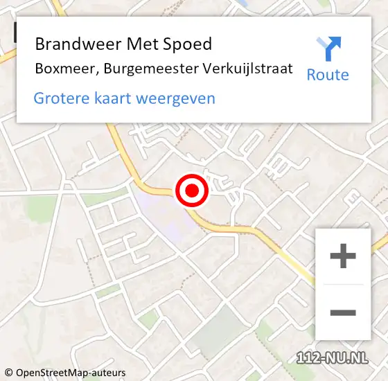 Locatie op kaart van de 112 melding: Brandweer Met Spoed Naar Boxmeer, Burgemeester Verkuijlstraat op 20 mei 2024 17:50