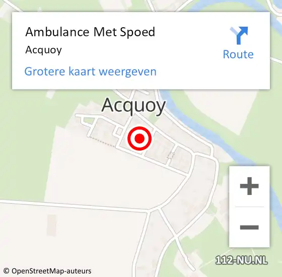 Locatie op kaart van de 112 melding: Ambulance Met Spoed Naar Acquoy op 20 mei 2024 18:39