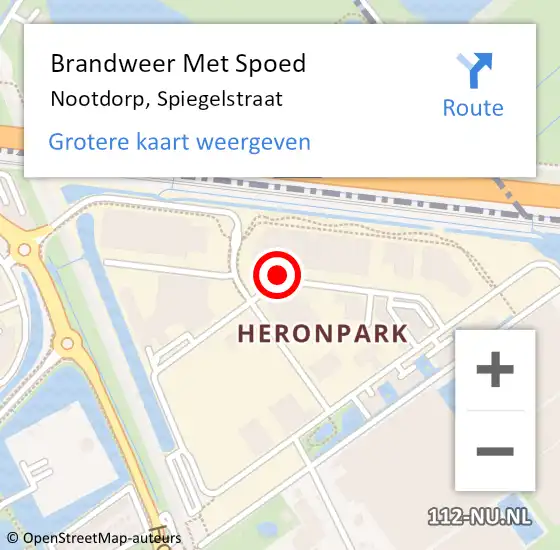 Locatie op kaart van de 112 melding: Brandweer Met Spoed Naar Nootdorp, Spiegelstraat op 20 mei 2024 18:42