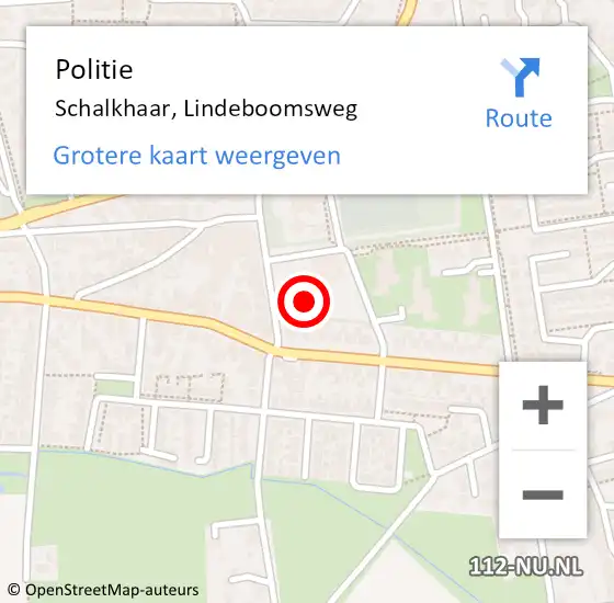 Locatie op kaart van de 112 melding: Politie Schalkhaar, Lindeboomsweg op 20 mei 2024 18:57