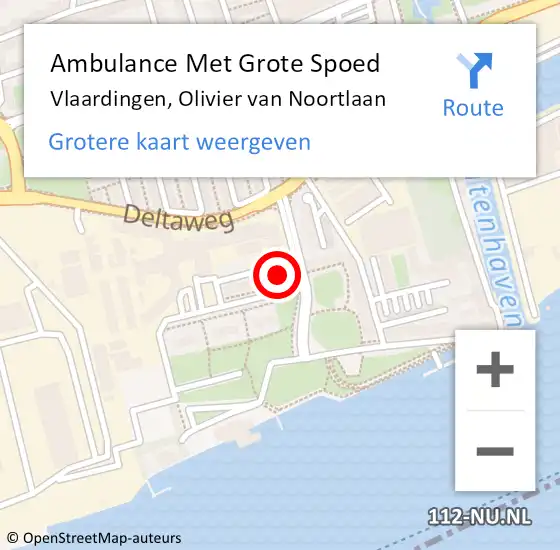 Locatie op kaart van de 112 melding: Ambulance Met Grote Spoed Naar Vlaardingen, Olivier van Noortlaan op 20 mei 2024 19:01