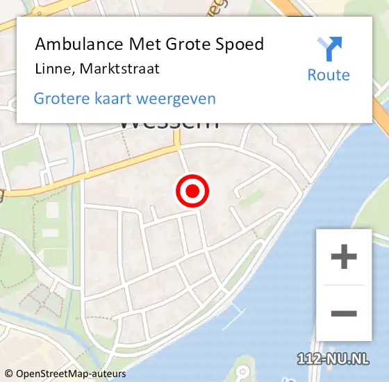 Locatie op kaart van de 112 melding: Ambulance Met Grote Spoed Naar Linne, Marktstraat op 20 mei 2024 19:14