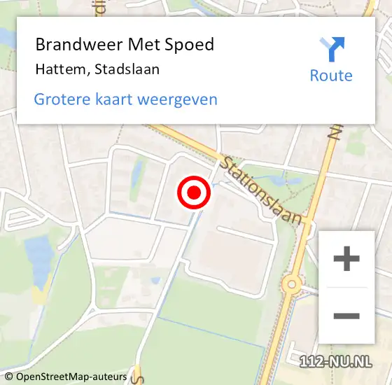 Locatie op kaart van de 112 melding: Brandweer Met Spoed Naar Hattem, Stadslaan op 20 mei 2024 19:23