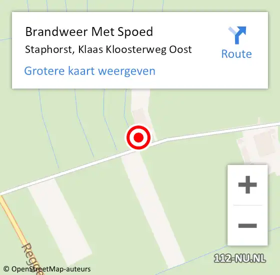 Locatie op kaart van de 112 melding: Brandweer Met Spoed Naar Staphorst, Klaas Kloosterweg Oost op 20 mei 2024 20:43