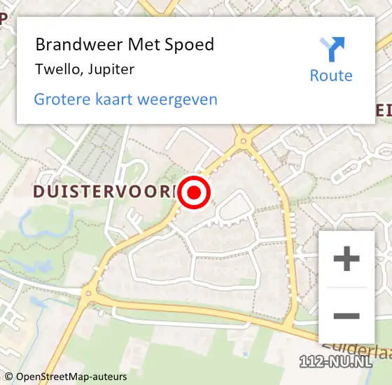 Locatie op kaart van de 112 melding: Brandweer Met Spoed Naar Twello, Jupiter op 20 mei 2024 21:01