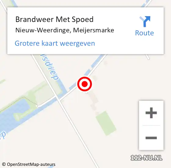 Locatie op kaart van de 112 melding: Brandweer Met Spoed Naar Nieuw-Weerdinge, Meijersmarke op 20 mei 2024 21:25