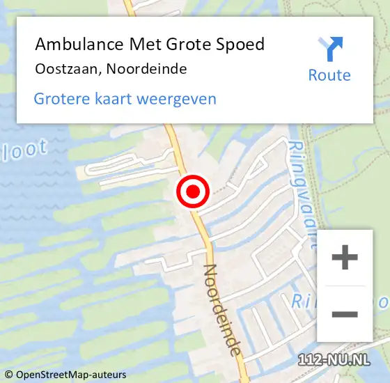Locatie op kaart van de 112 melding: Ambulance Met Grote Spoed Naar Oostzaan, Noordeinde op 20 mei 2024 22:04