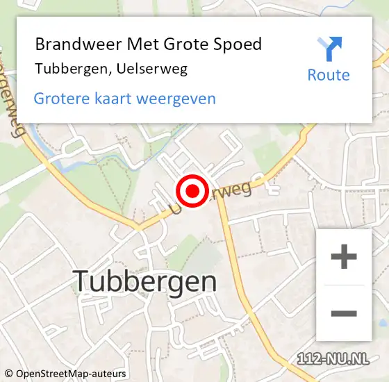 Locatie op kaart van de 112 melding: Brandweer Met Grote Spoed Naar Tubbergen, Uelserweg op 20 mei 2024 22:56