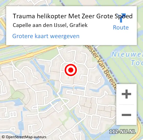 Locatie op kaart van de 112 melding: Trauma helikopter Met Zeer Grote Spoed Naar Capelle aan den IJssel, Grafiek op 20 mei 2024 22:59