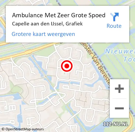 Locatie op kaart van de 112 melding: Ambulance Met Zeer Grote Spoed Naar Capelle aan den IJssel, Grafiek op 20 mei 2024 22:59