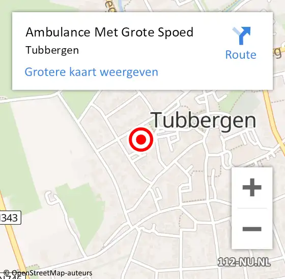 Locatie op kaart van de 112 melding: Ambulance Met Grote Spoed Naar Tubbergen op 20 mei 2024 23:01