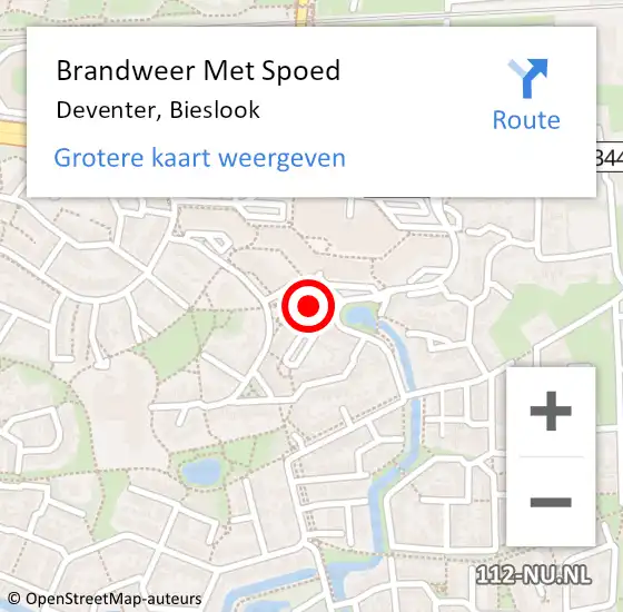 Locatie op kaart van de 112 melding: Brandweer Met Spoed Naar Deventer, Bieslook op 20 mei 2024 23:17