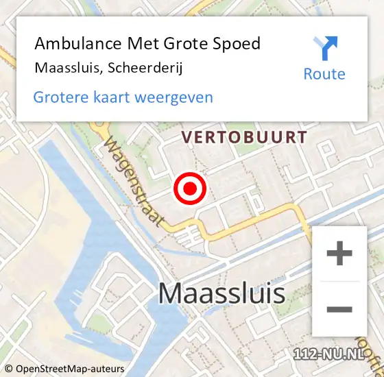 Locatie op kaart van de 112 melding: Ambulance Met Grote Spoed Naar Maassluis, Scheerderij op 20 mei 2024 23:31