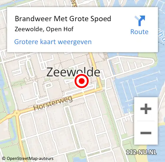 Locatie op kaart van de 112 melding: Brandweer Met Grote Spoed Naar Zeewolde, Open Hof op 21 mei 2024 03:10