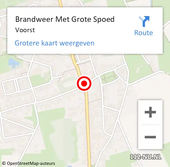 Locatie op kaart van de 112 melding: Brandweer Met Grote Spoed Naar Voorst op 6 oktober 2014 16:31