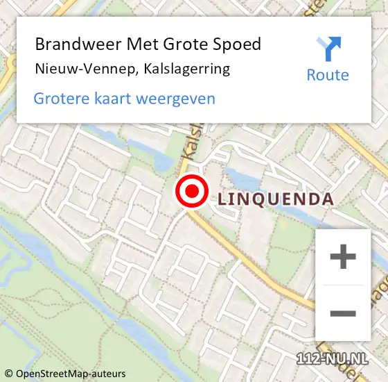 Locatie op kaart van de 112 melding: Brandweer Met Grote Spoed Naar Nieuw-Vennep, Kalslagerring op 21 mei 2024 04:40