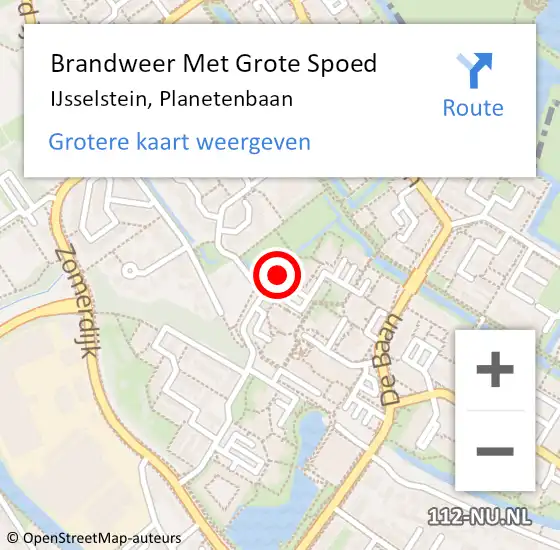 Locatie op kaart van de 112 melding: Brandweer Met Grote Spoed Naar IJsselstein, Planetenbaan op 21 mei 2024 05:09