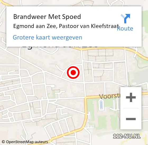 Locatie op kaart van de 112 melding: Brandweer Met Spoed Naar Egmond aan Zee, Pastoor van Kleefstraat op 21 mei 2024 05:57