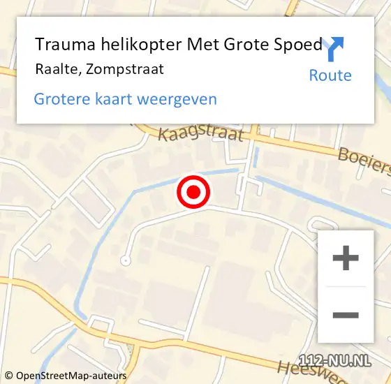 Locatie op kaart van de 112 melding: Trauma helikopter Met Grote Spoed Naar Raalte, Zompstraat op 21 mei 2024 07:03