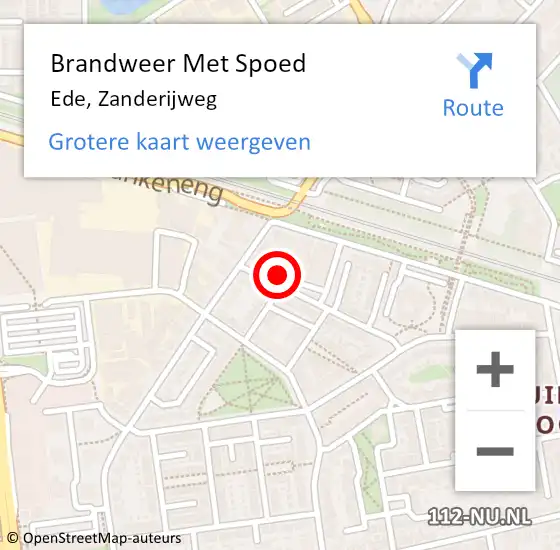 Locatie op kaart van de 112 melding: Brandweer Met Spoed Naar Ede, Zanderijweg op 21 mei 2024 07:43