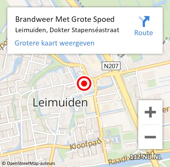 Locatie op kaart van de 112 melding: Brandweer Met Grote Spoed Naar Leimuiden, Dokter Stapenséastraat op 21 mei 2024 08:08