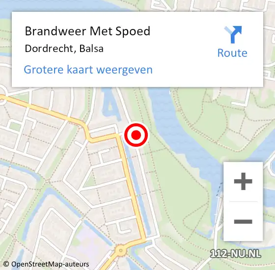 Locatie op kaart van de 112 melding: Brandweer Met Spoed Naar Dordrecht, Balsa op 21 mei 2024 08:40