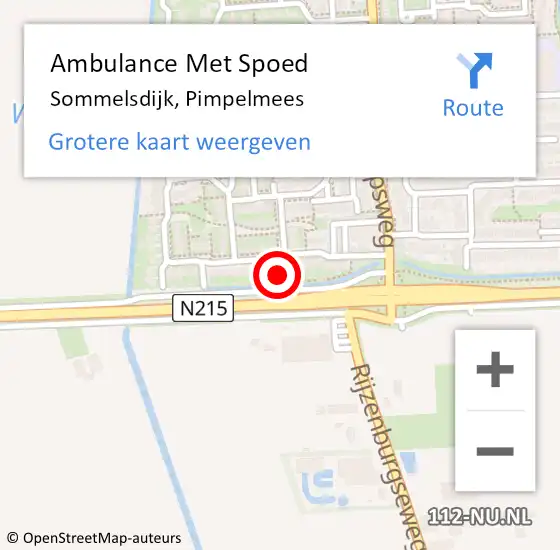 Locatie op kaart van de 112 melding: Ambulance Met Spoed Naar Sommelsdijk, Pimpelmees op 21 mei 2024 08:53