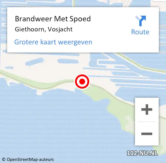 Locatie op kaart van de 112 melding: Brandweer Met Spoed Naar Giethoorn, Vosjacht op 6 oktober 2014 16:46