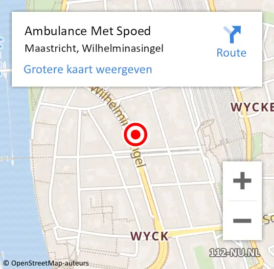 Locatie op kaart van de 112 melding: Ambulance Met Spoed Naar Maastricht, Wilhelminasingel op 21 mei 2024 09:10