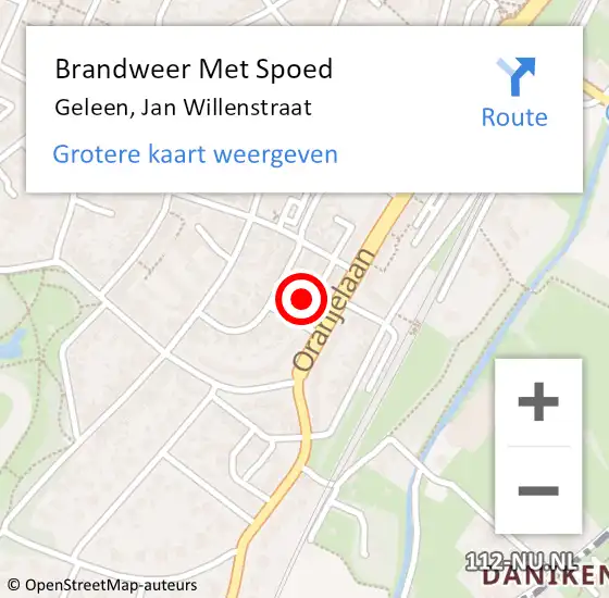 Locatie op kaart van de 112 melding: Brandweer Met Spoed Naar Geleen, Jan Willenstraat op 21 mei 2024 09:32